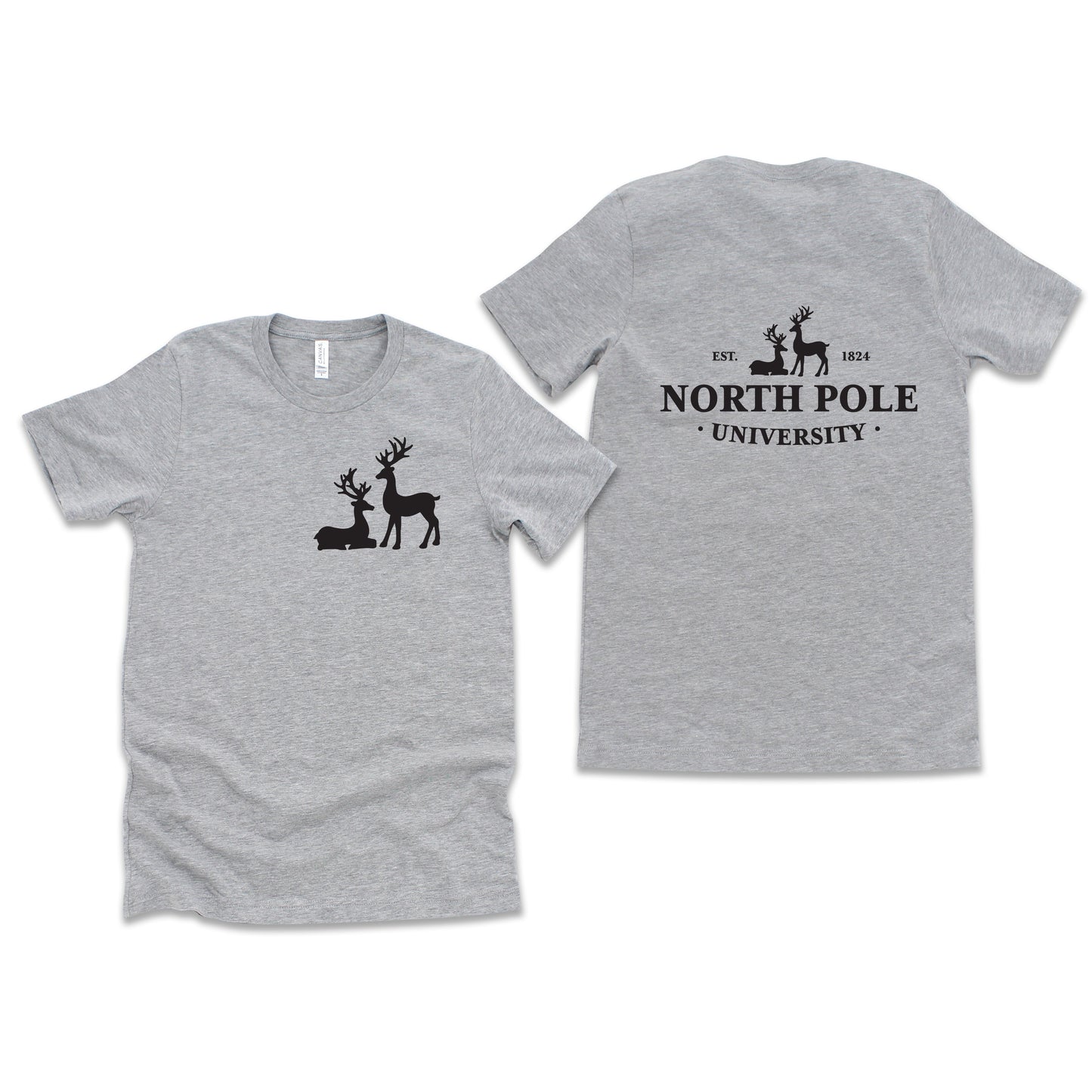 North Pole University | Short Sleeve Crew Neck | Front And Back Ink