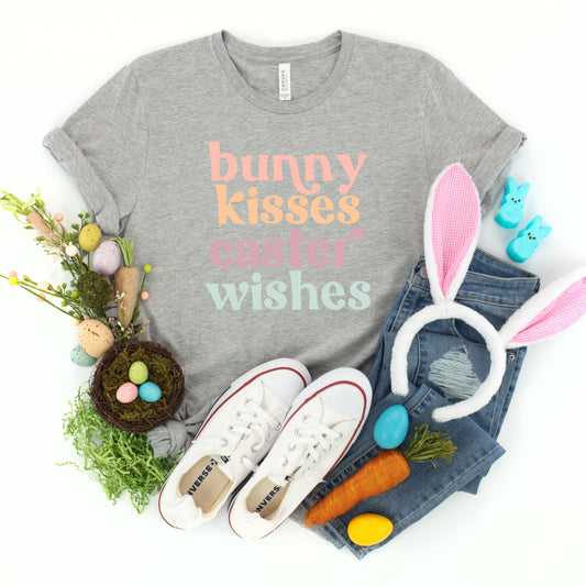 Bunny Kisses Easter Wishes | Short Sleeve Crew Neck