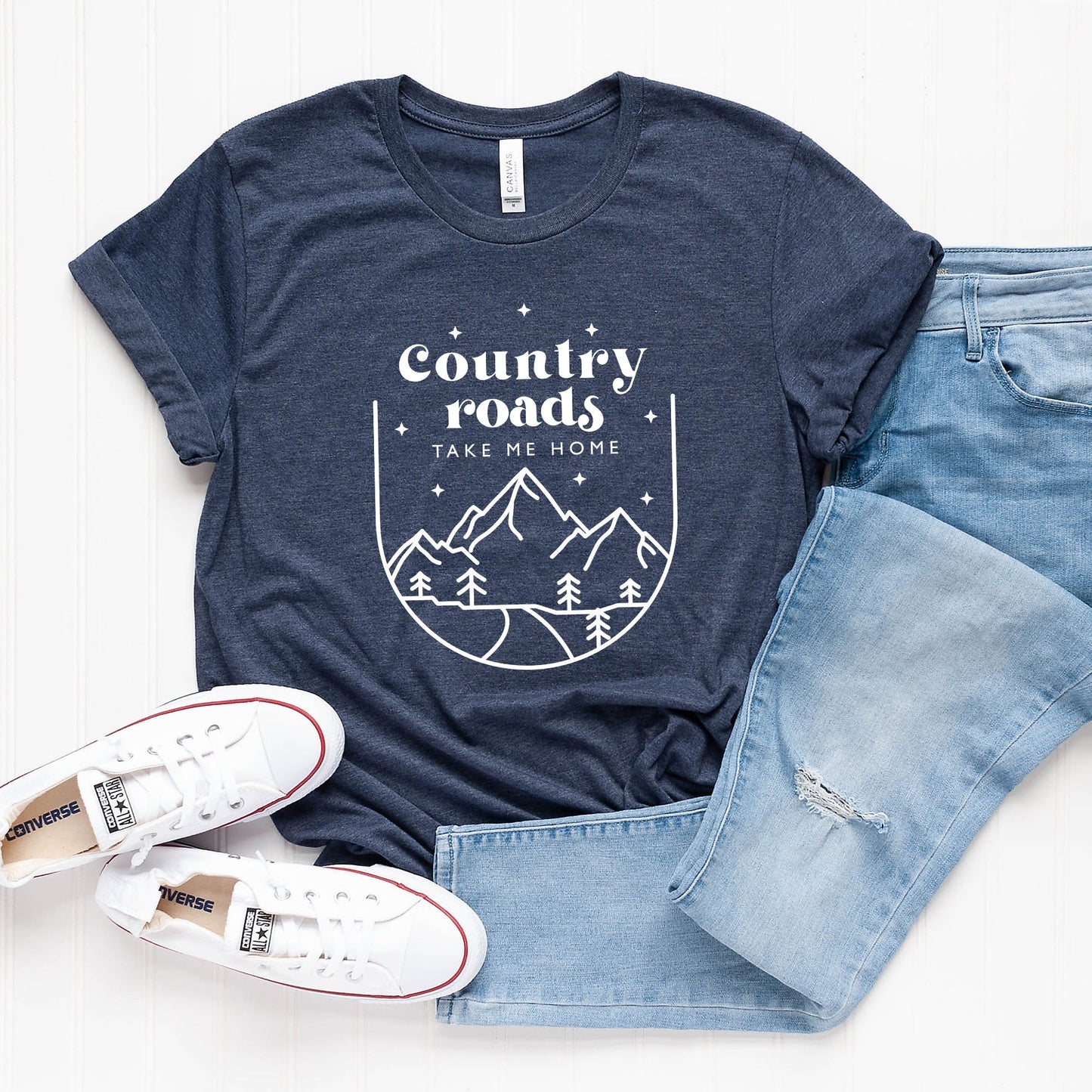 Country Roads Mountains | Short Sleeve Crew Neck
