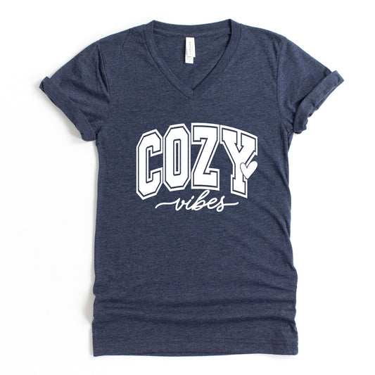 Cozy Vibes Bold | Short Sleeve V-Neck