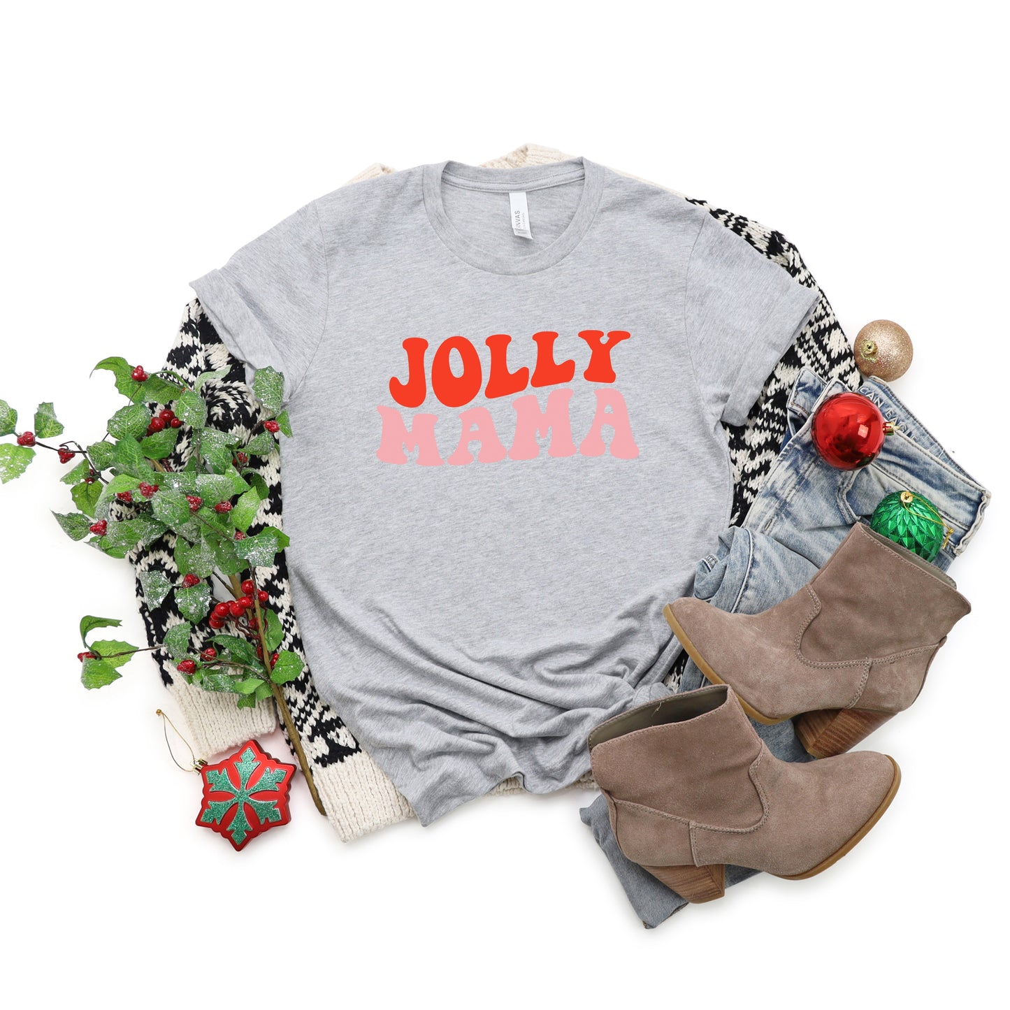 Jolly Mama Wavy | Short Sleeve Crew Neck