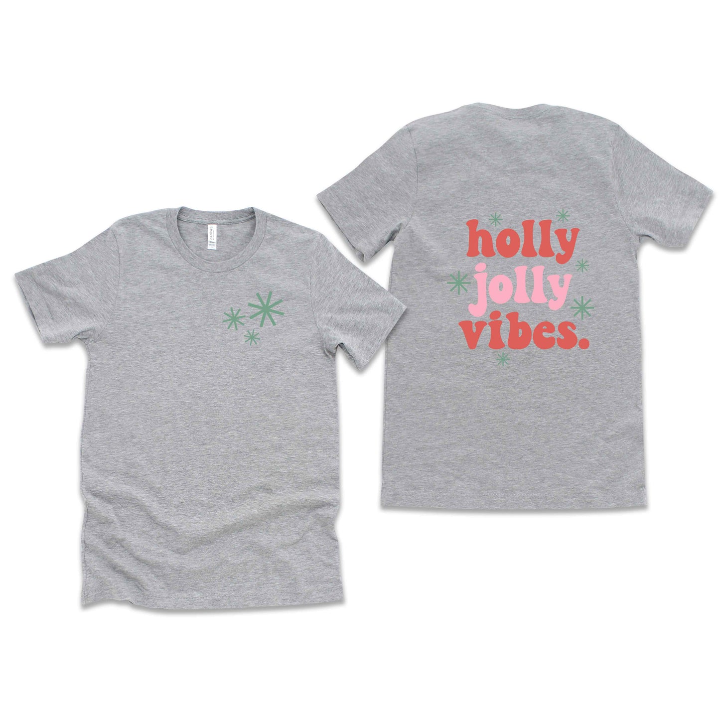 Retro Holly Jolly Vibes | Short Sleeve Crew Neck | Front And Back Ink