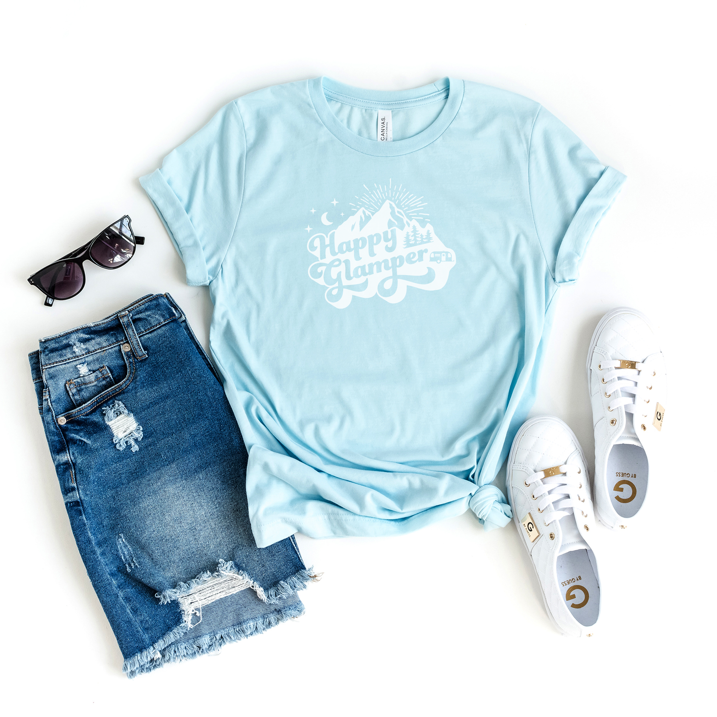 Happy Glamper Retro | Short Sleeve Crew Neck