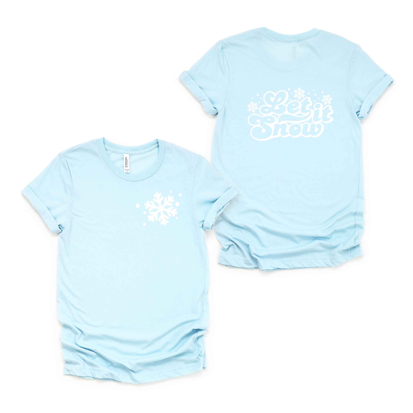 Retro Let It Snow | Short Sleeve Crew Neck | Front And Back Ink