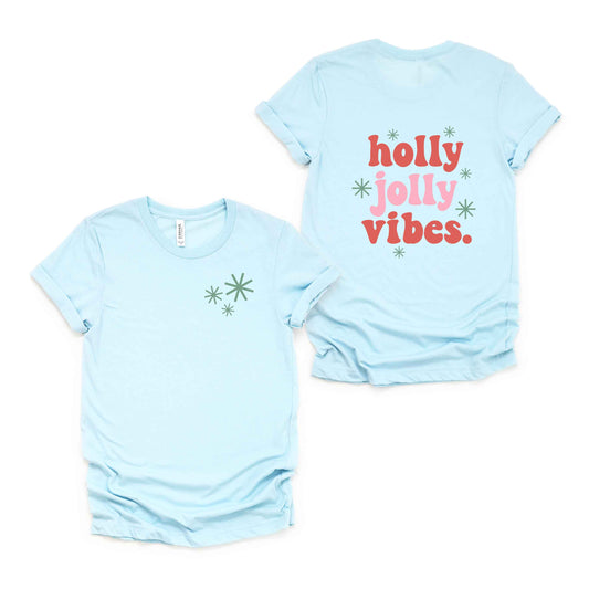 Retro Holly Jolly Vibes | Short Sleeve Crew Neck | Front And Back Ink