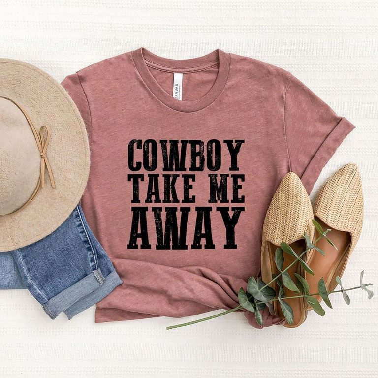 Cowboy Take Me Away Distressed | Short Sleeve Crew Neck