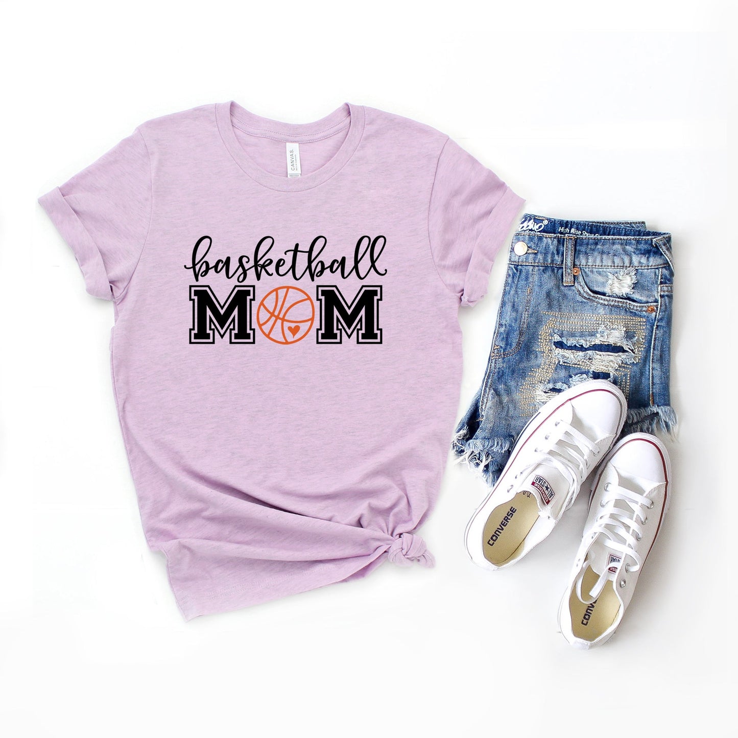 Basketball Mom With Ball | Short Sleeve Crew Neck