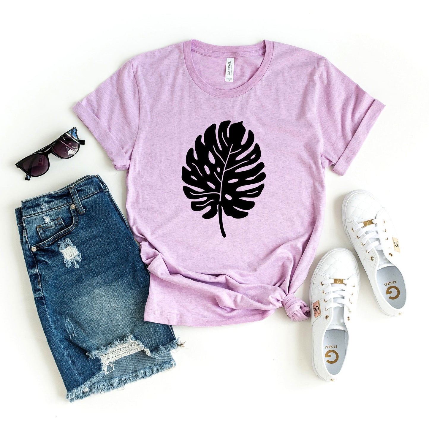 Monstera Leaf | Short Sleeve Crew Neck