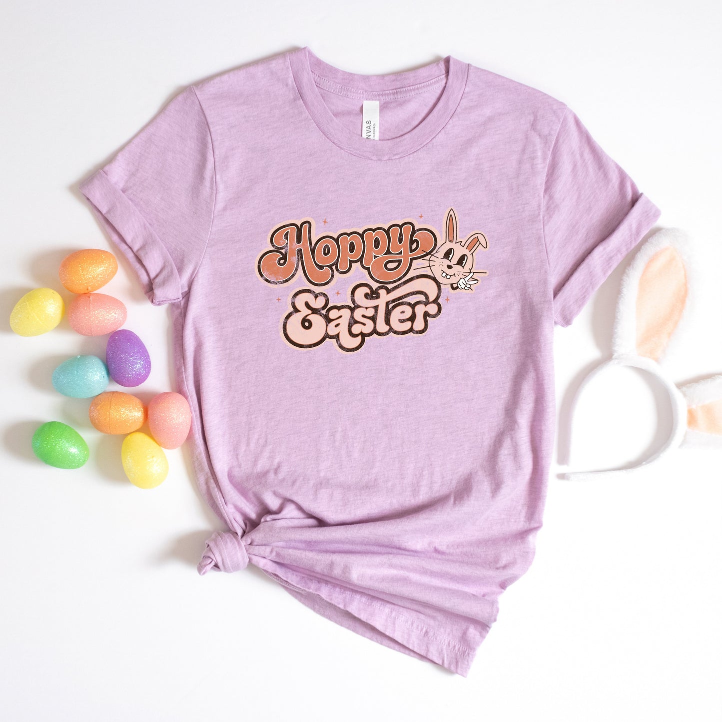 Hoppy Easter Distressed | Short Sleeve Crew Neck