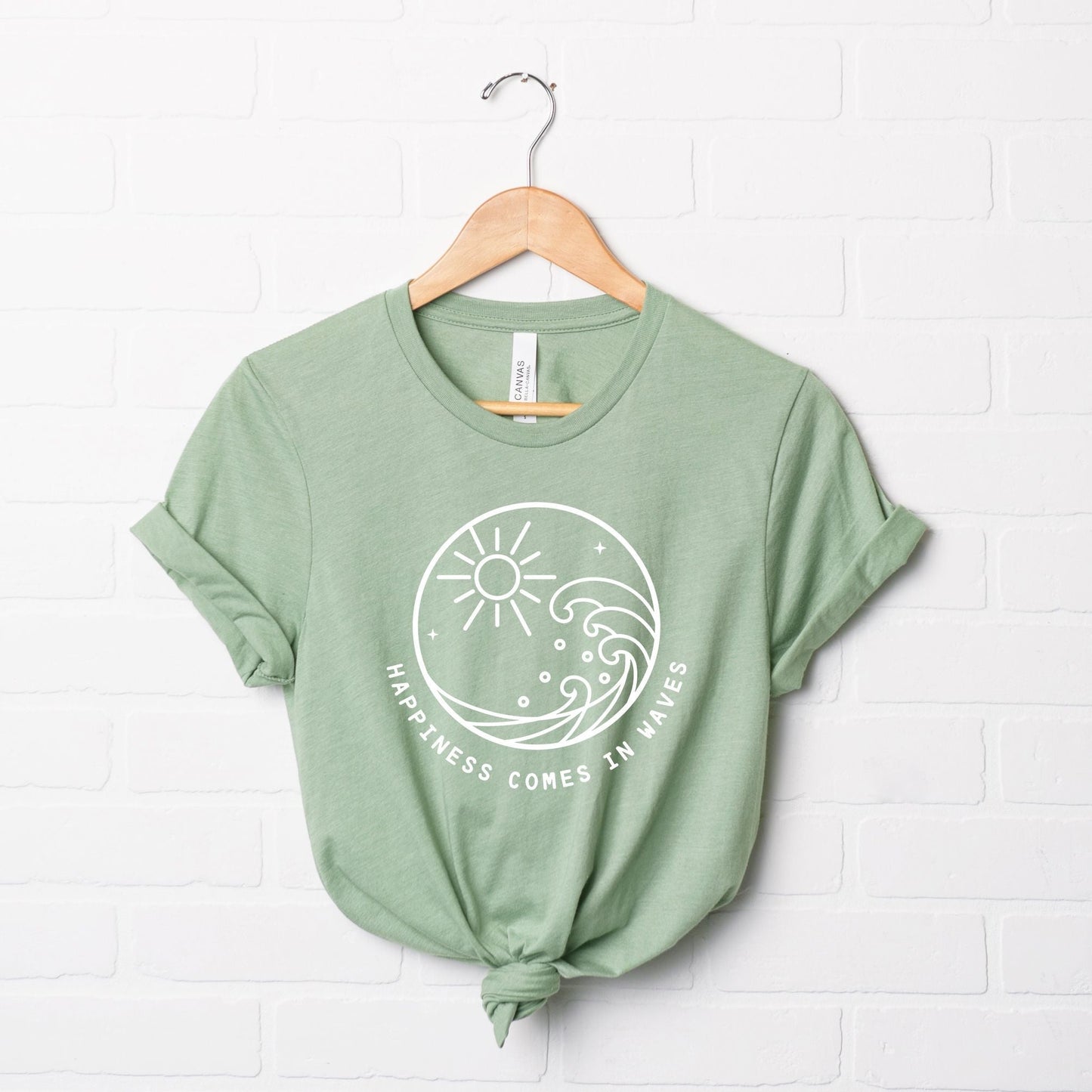 Happiness Comes in Waves Circle | Short Sleeve Crew Neck