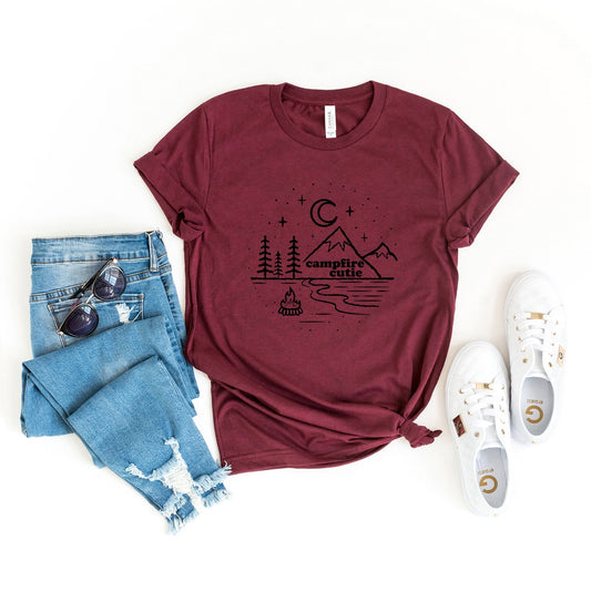 Campfire Cutie Mountains | Short Sleeve Crew Neck