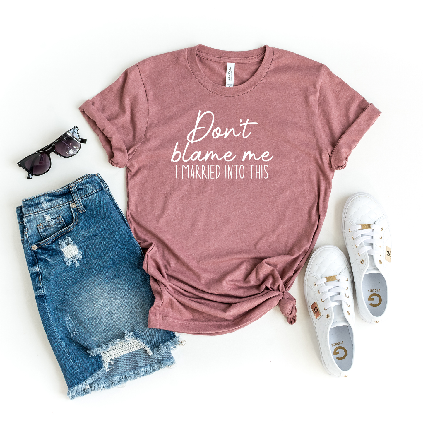 Don't Blame Me I Married Into This | Short Sleeve Crew Neck