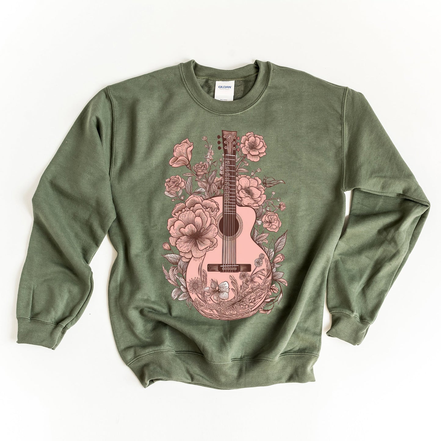 Pink Guitar Floral | Sweatshirt