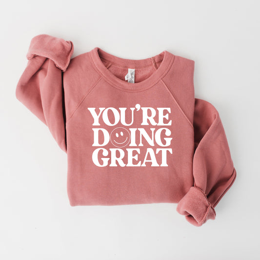 You're Doing Great Smiley | Bella Canvas Sweatshirt