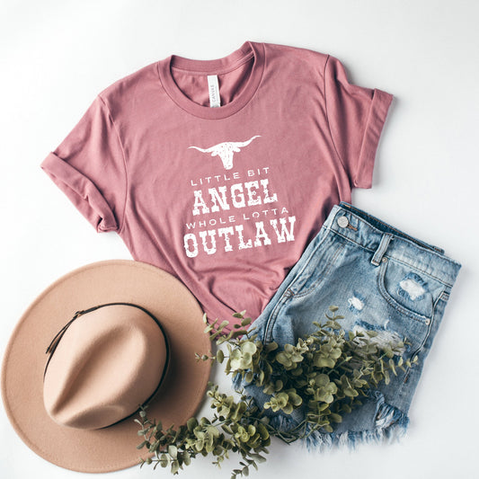 Little Bit Angel Horns | Short Sleeve Crewneck