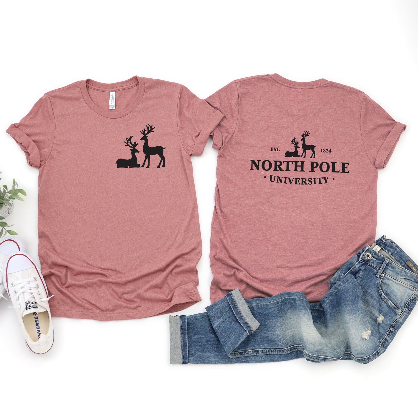 North Pole University | Short Sleeve Crew Neck | Front And Back Ink