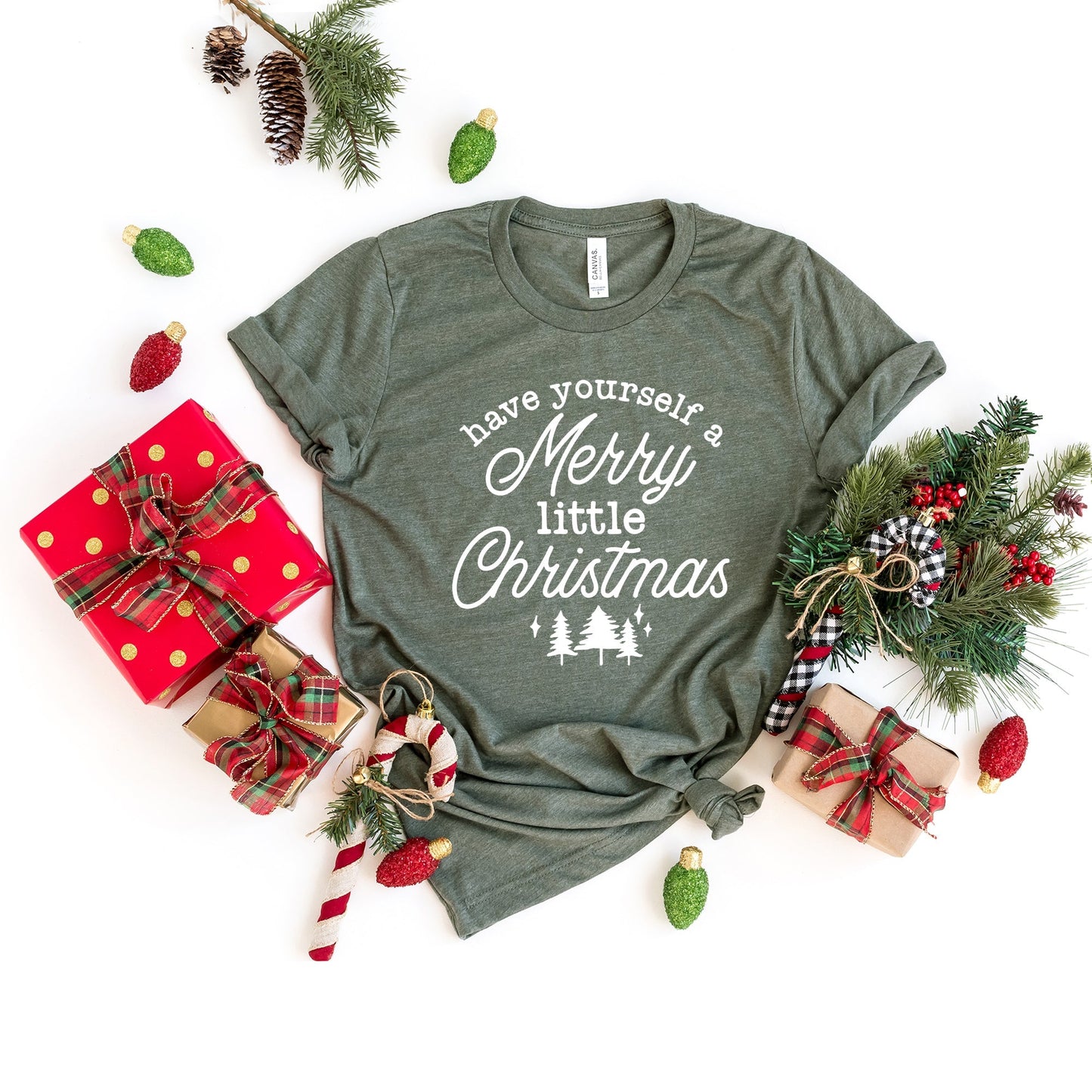 Merry Little Christmas Trees | Short Sleeve Crew Neck