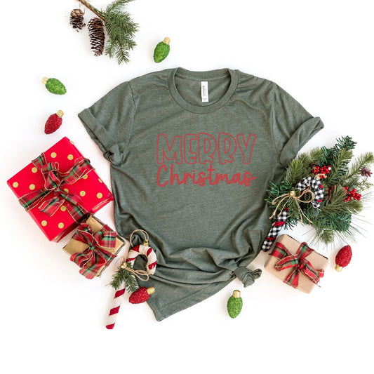 Merry Christmas Bold | Short Sleeve Crew Neck