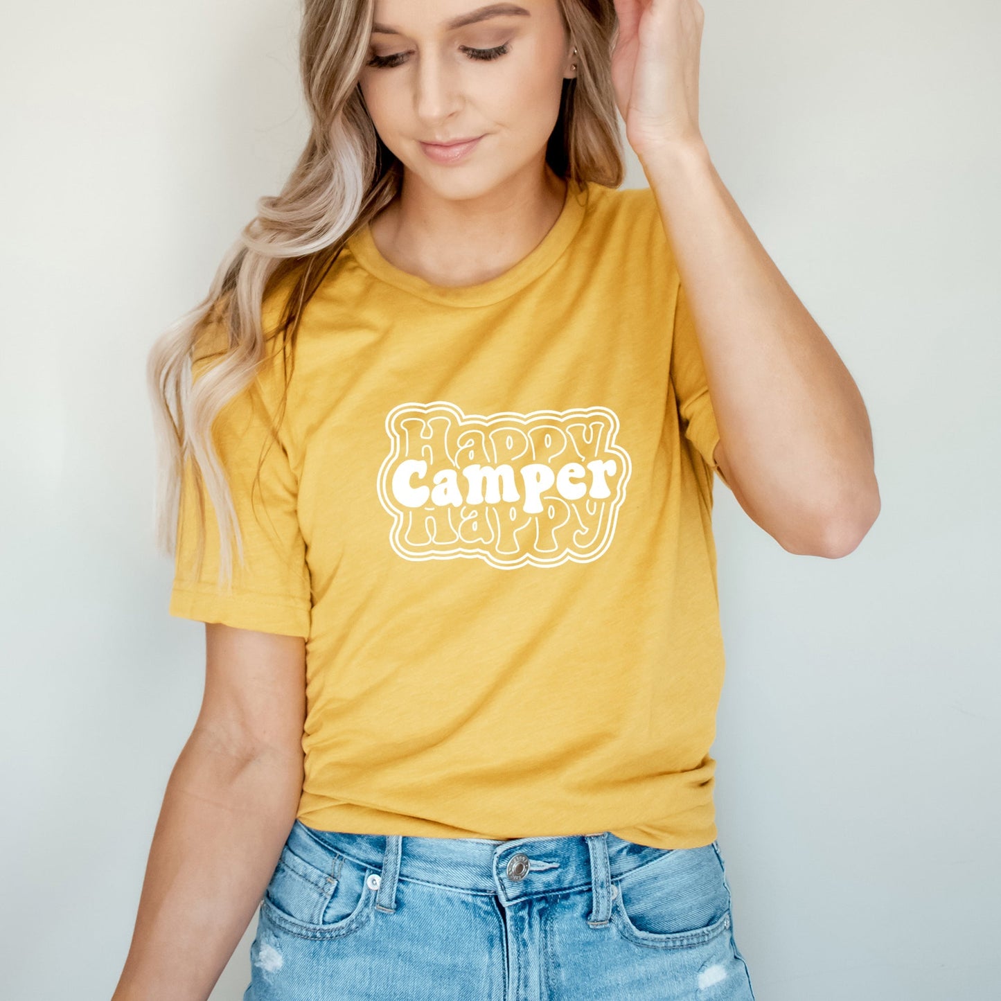 Happy Camper Stacked | Short Sleeve Crew Neck