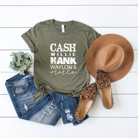 Cache, Willie, Hank, Waylon & Merle | Short Sleeve Crew Neck