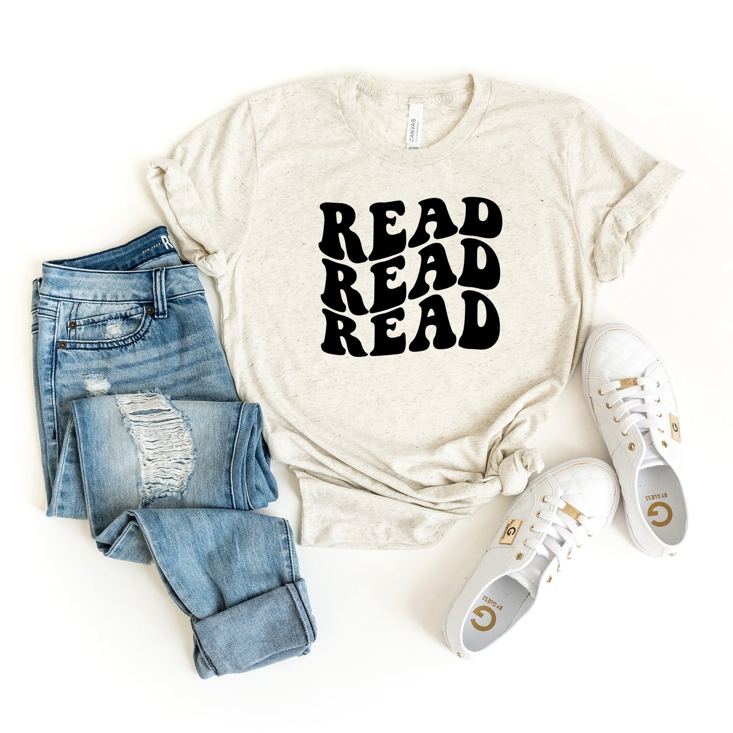 Read Stacked Wavy  | Short Sleeve Crew Neck
