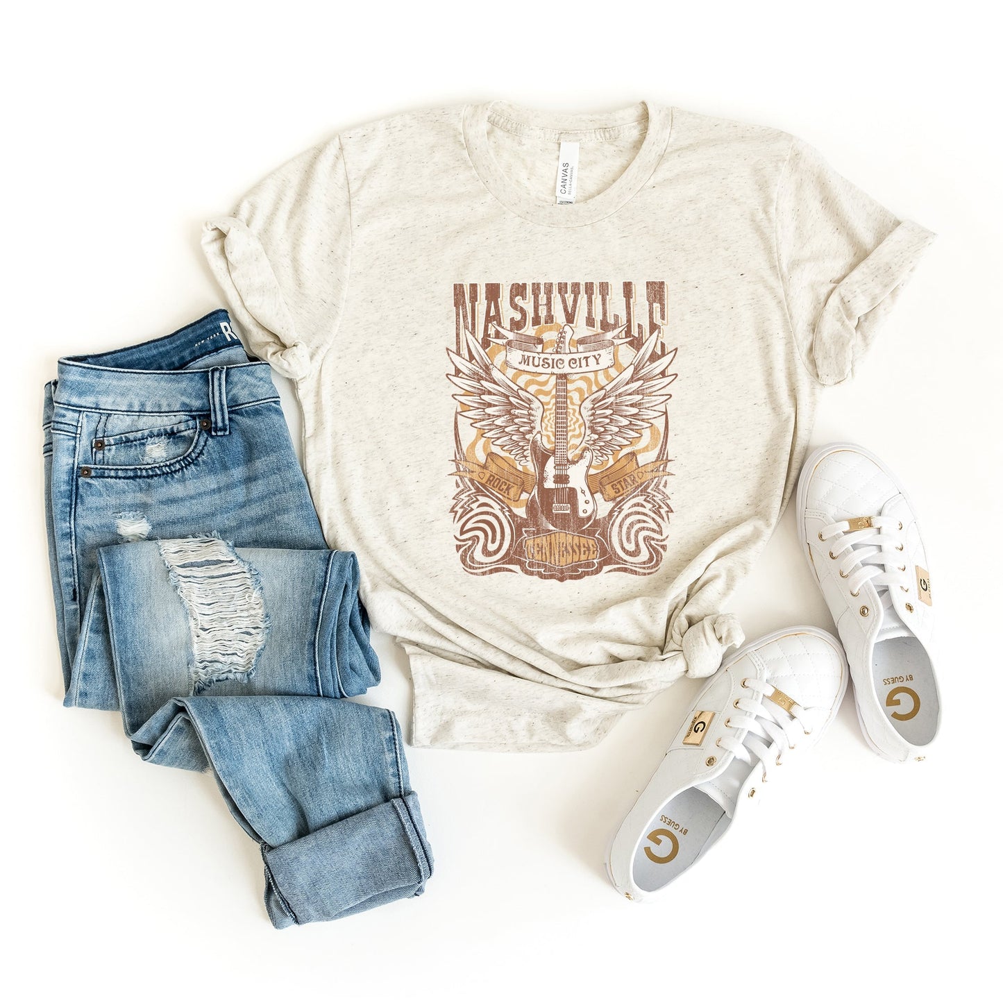 Nashville Guitar Wings | Short Sleeve Graphic Tee | Country