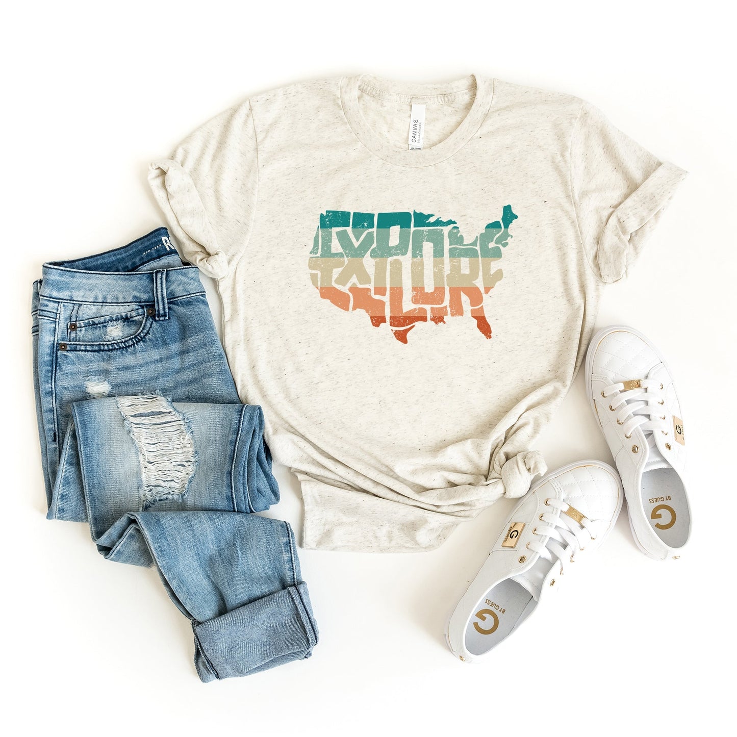 Explore America Map | Short Sleeve Graphic Tee