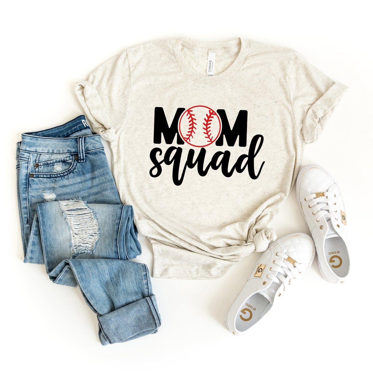 Mom Squad Baseball | Short Sleeve Crew Neck