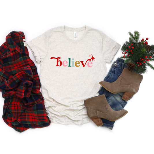 Believe Colorful | Short Sleeve Crew Neck