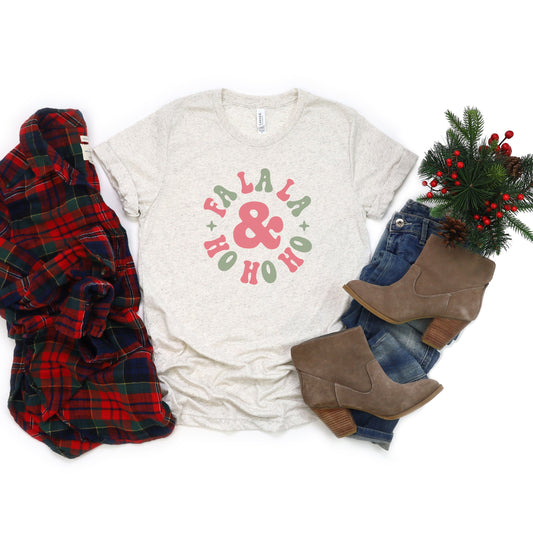 Fall La La And Ho Ho Ho | Short Sleeve Crew Neck