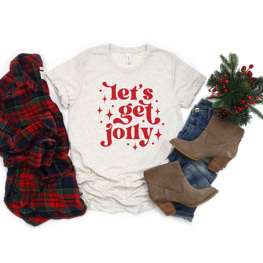Whimsical Let's Get Jolly | Short Sleeve Crew Neck