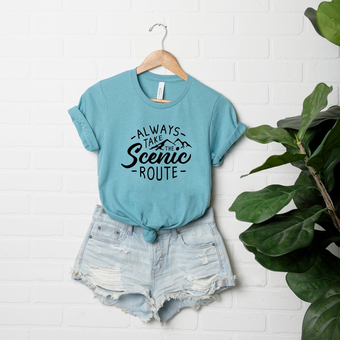 Take The Scenic Route - Words | Short Sleeve Crew Neck