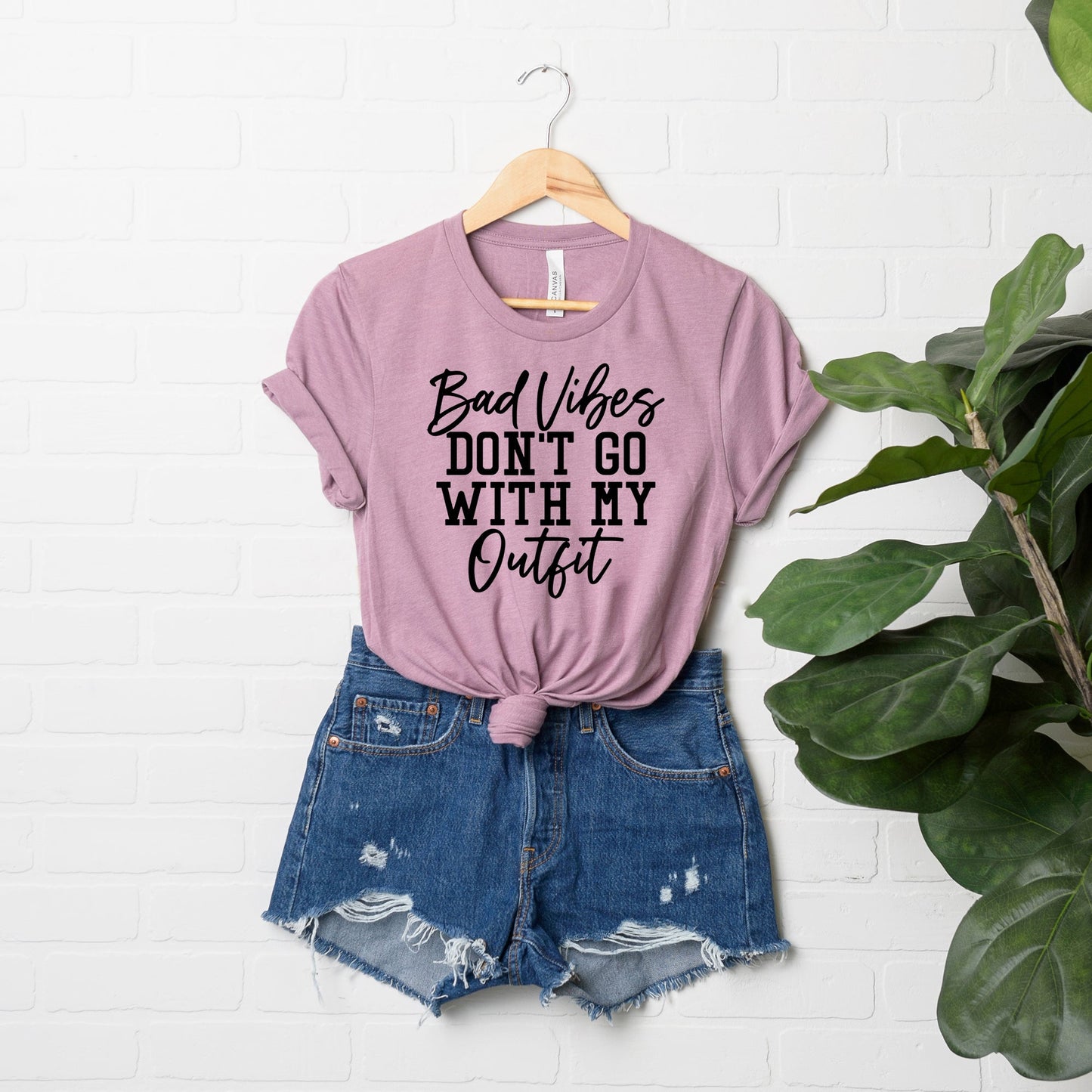 Bad Vibes Don't Go With My Outfit | Short Sleeve Crew Neck