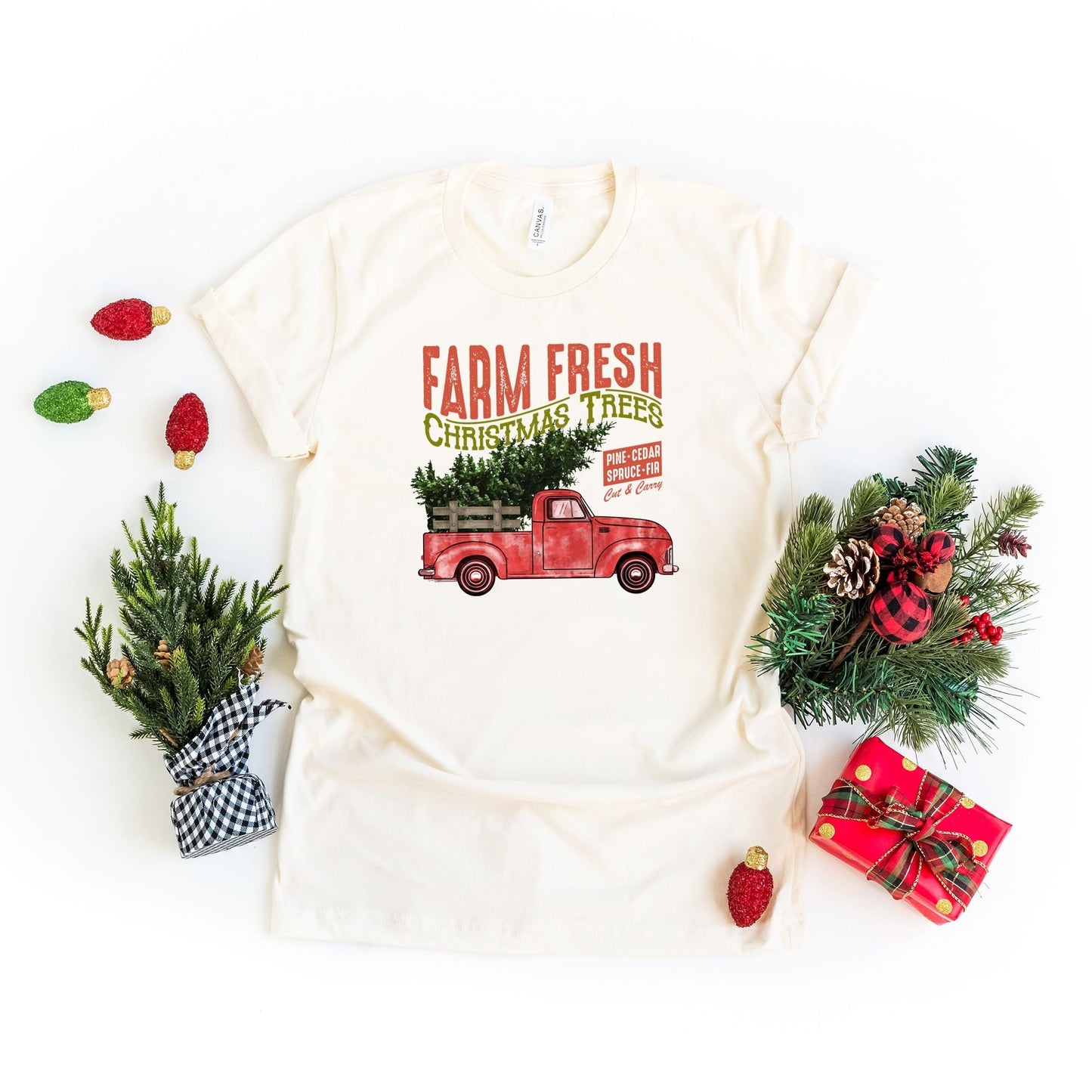 Farm Fresh Christmas Tree Truck | Short Sleeve Crew Neck