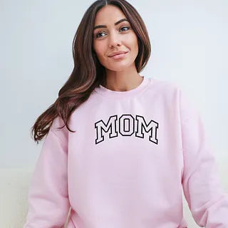 Embroidered Mom Varsity Outline | Sweatshirt