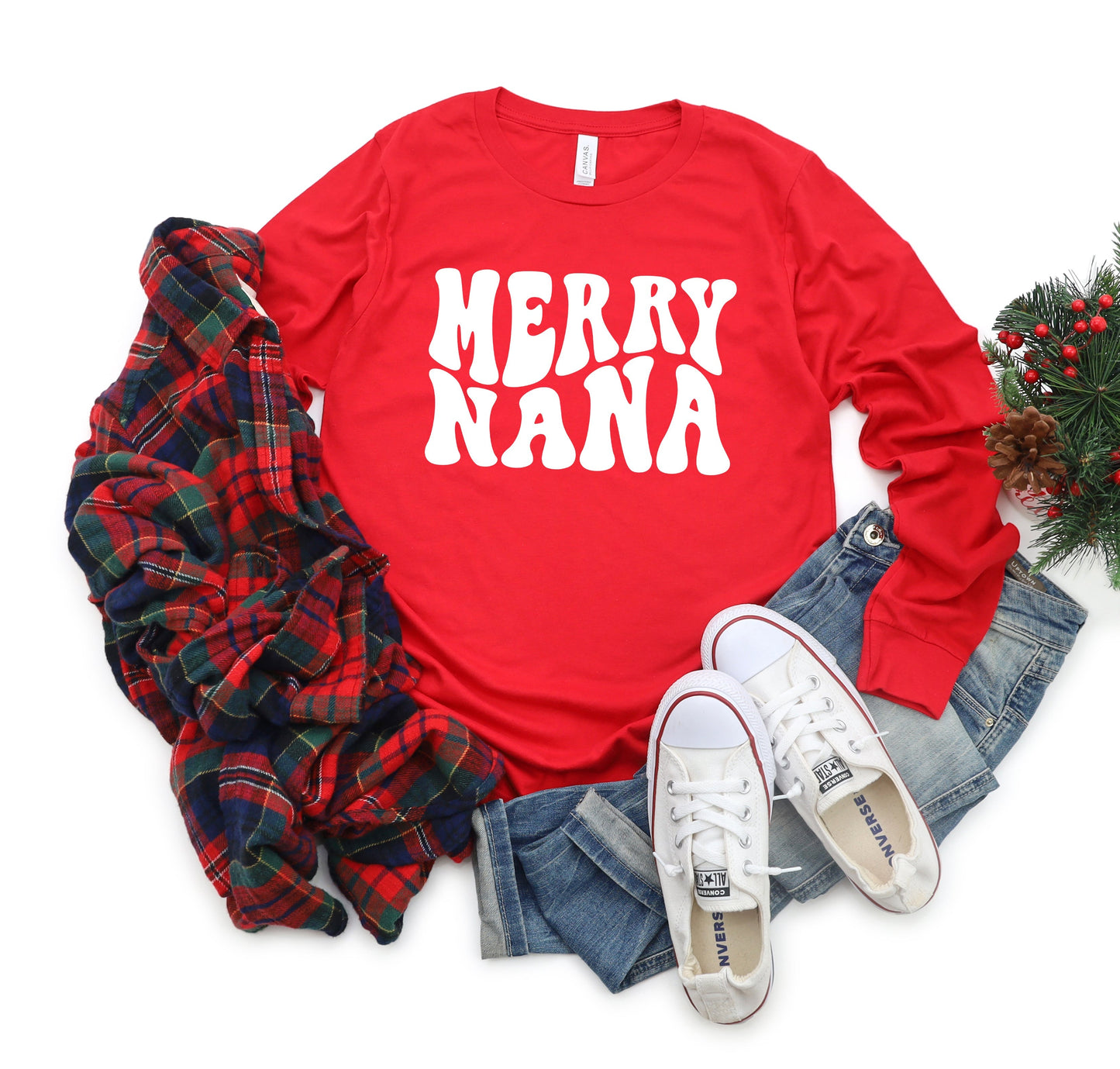 Merry Nana Wavy | Long Sleeve Crew Neck
