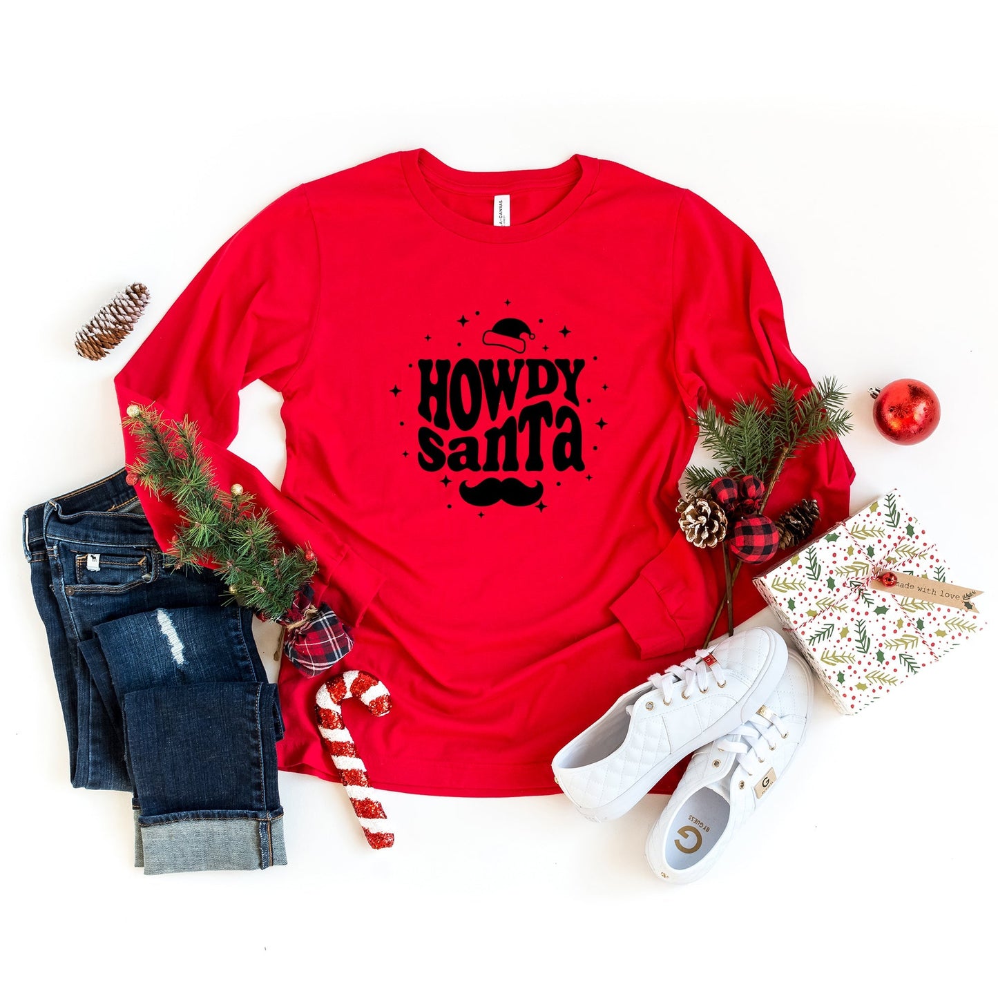 Howdy Santa | Long Sleeve Crew Neck