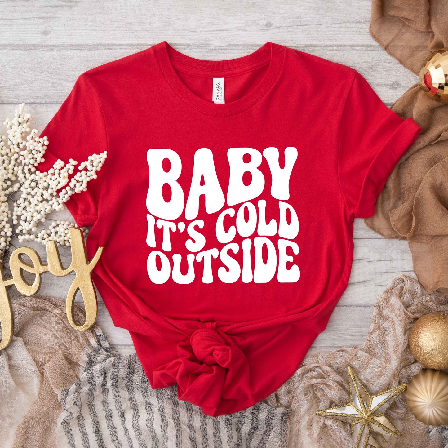 Baby It's Cold Outside Wavy | Short Sleeve Crew Neck