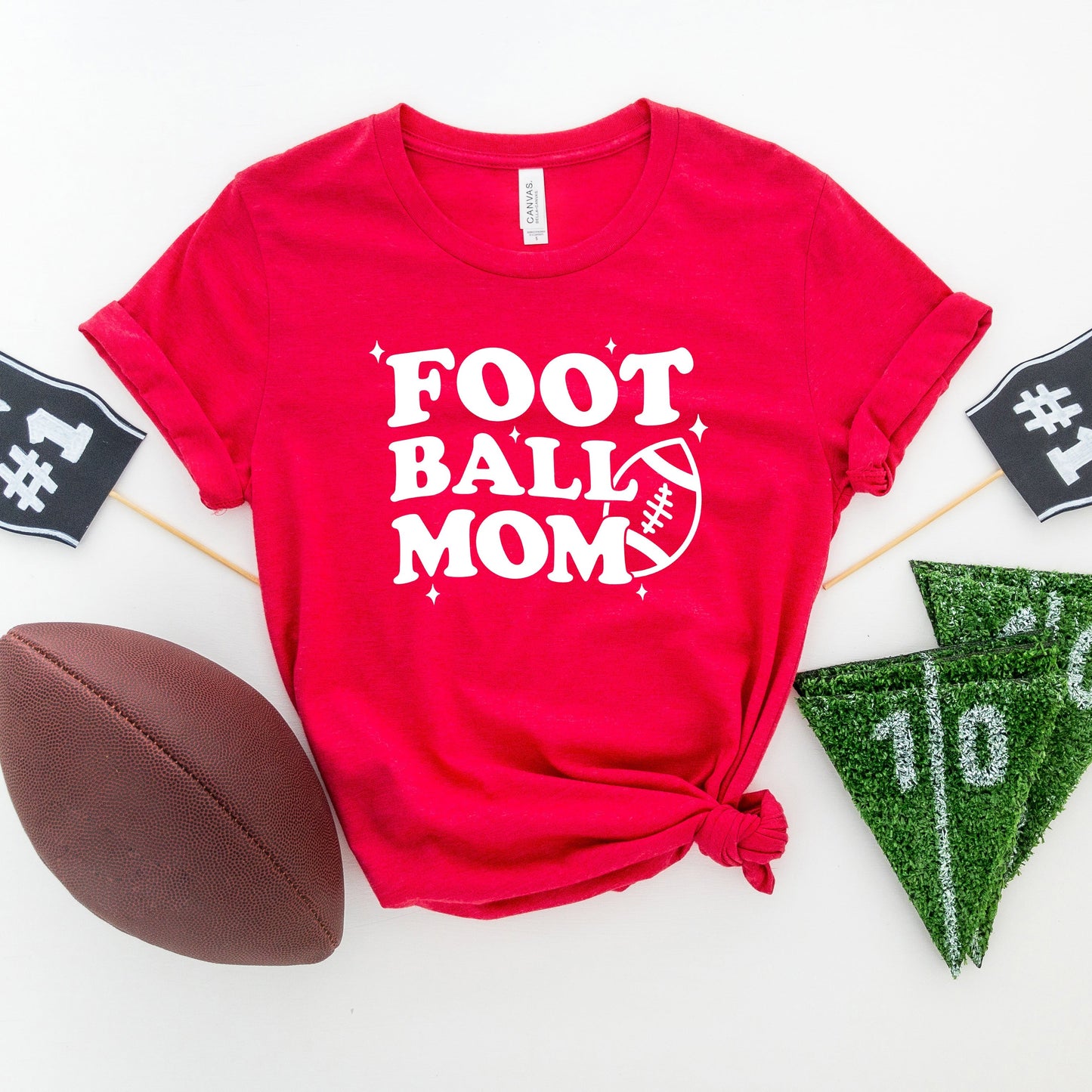 Football Mom Stars | Short Sleeve Crew Neck