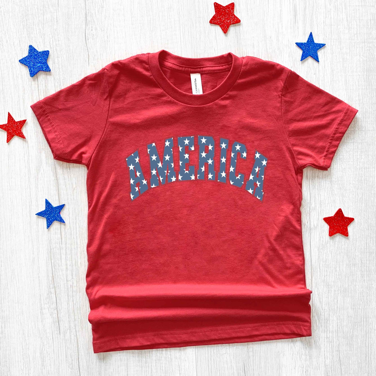 Retro America Stars | Short Sleeve Crew Neck