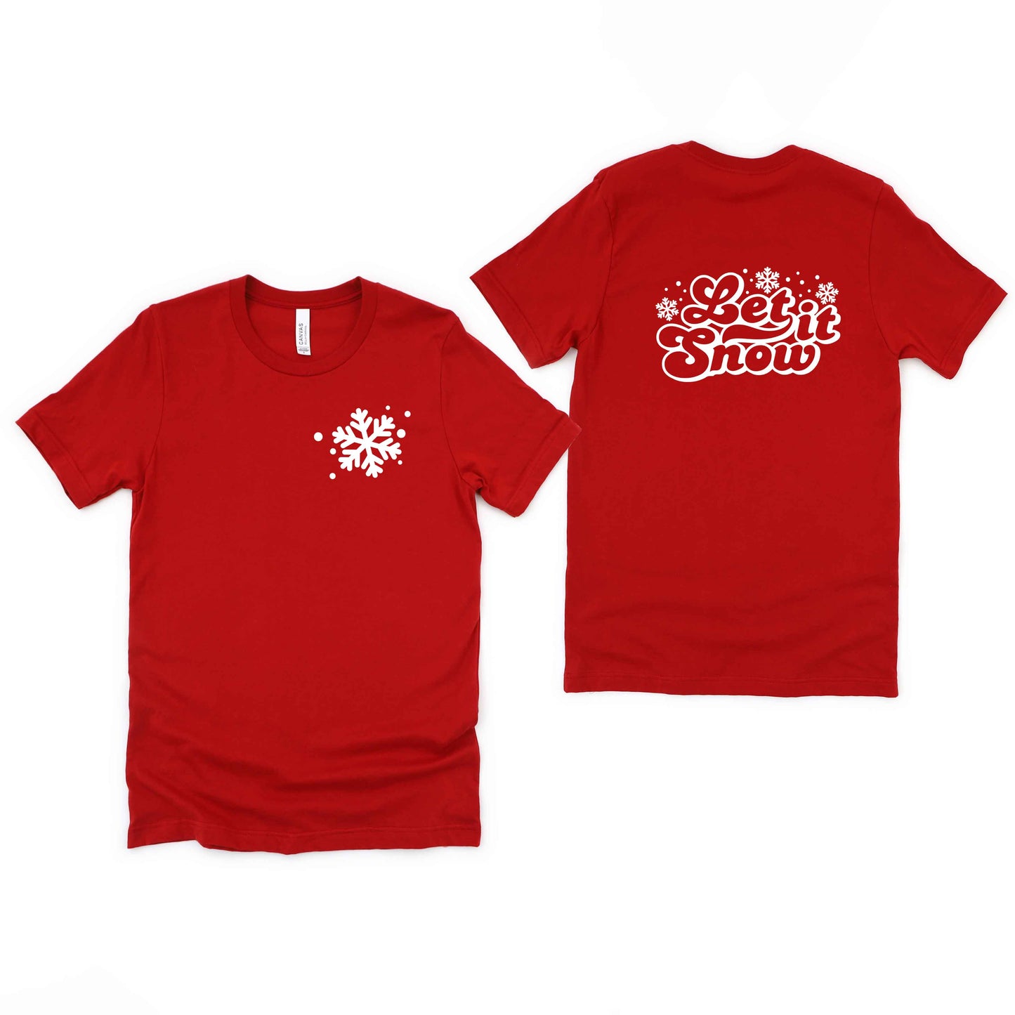 Retro Let It Snow | Short Sleeve Crew Neck | Front And Back Ink
