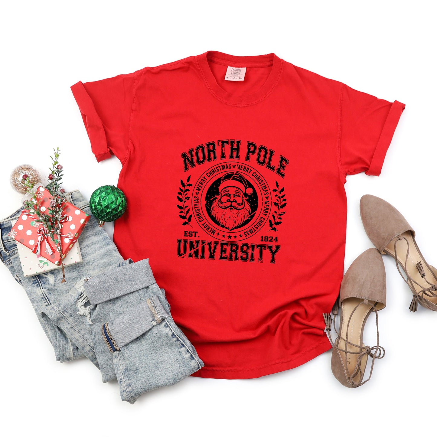 North Pole University Distressed | Garment Dyed Tee