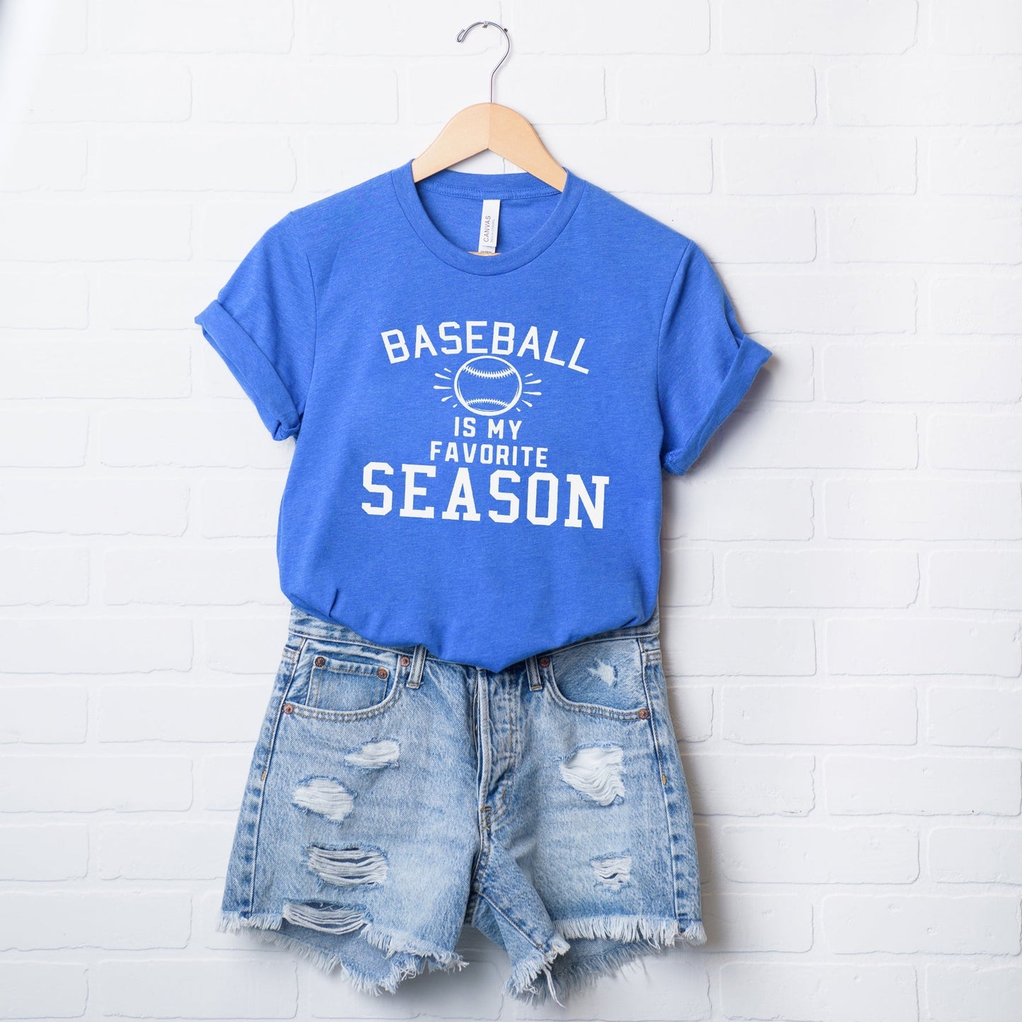 Baseball Is My Favorite With Ball | Short Sleeve Crew Neck