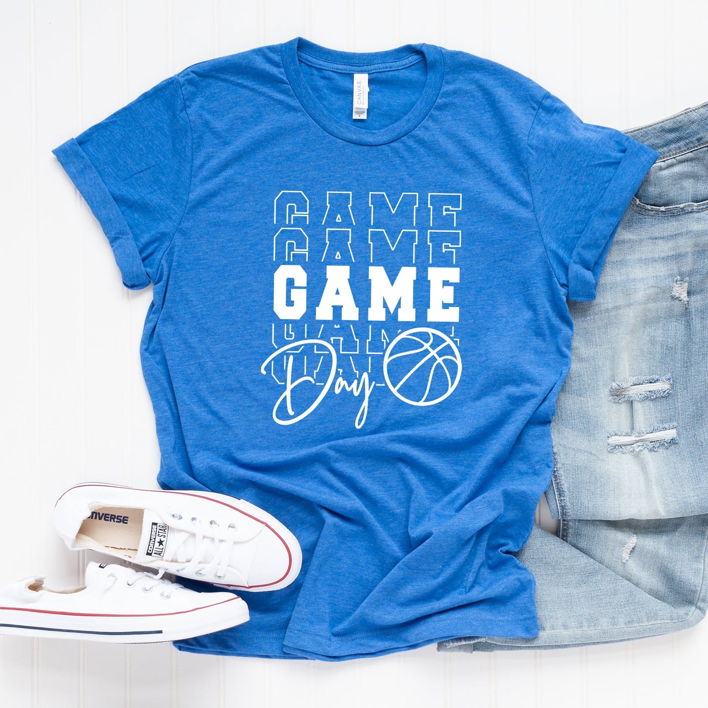 Game Day Stacked Basketball | Short Sleeve Crew Neck
