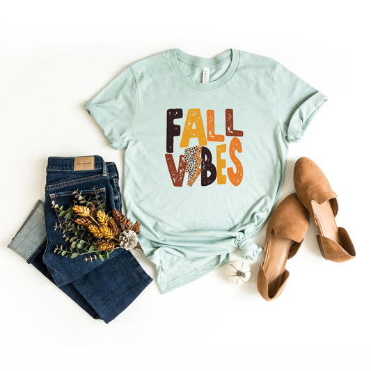 Fall Vibes Lightning Bolt | Short Sleeve Crew Neck