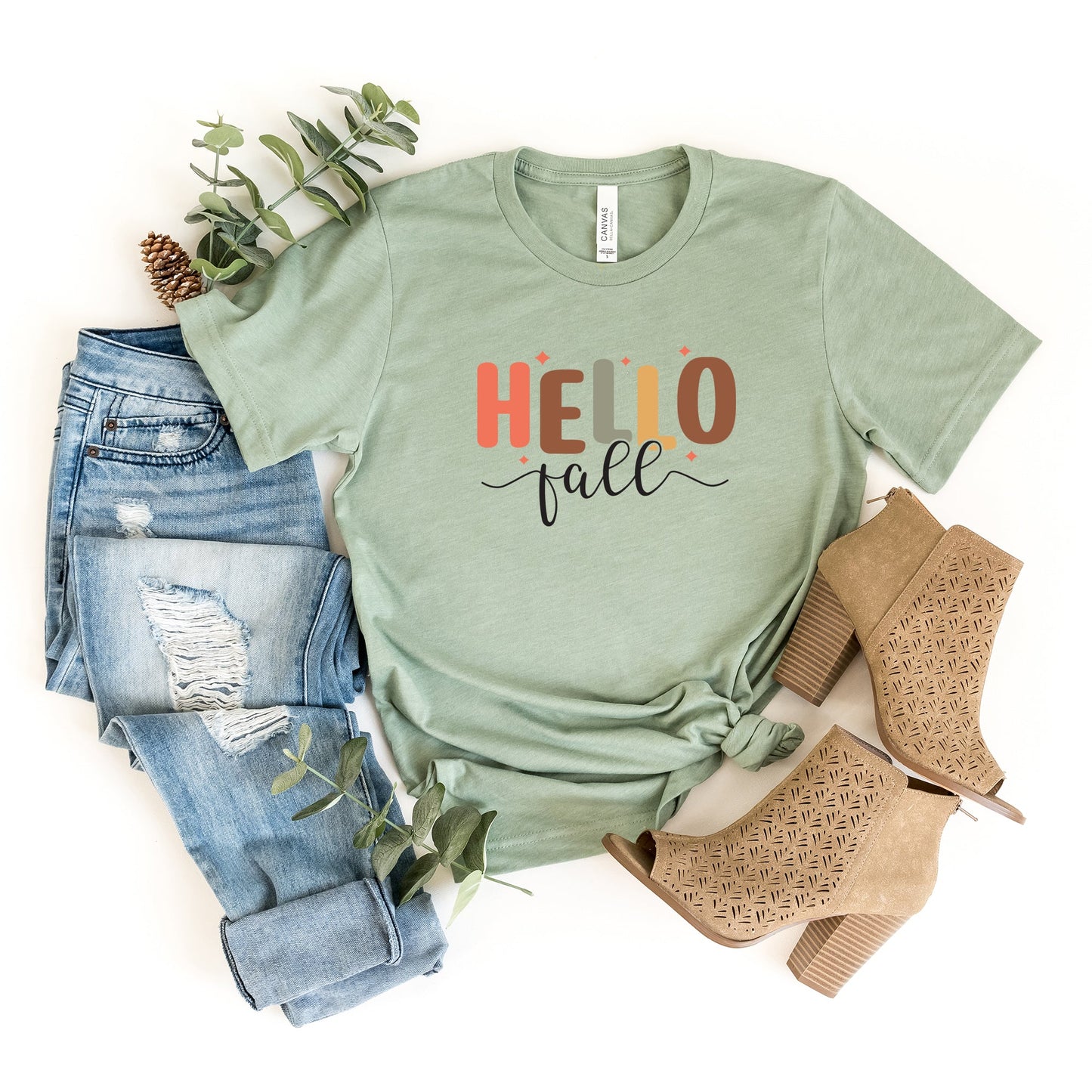Hello Fall Stars | Short Sleeve Crew Neck