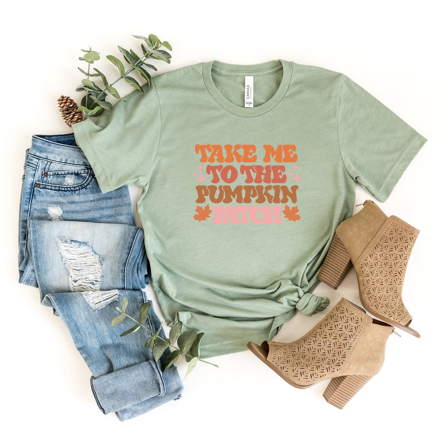 Retro Take Me To The Pumpkin Patch | Short Sleeve Crew Neck
