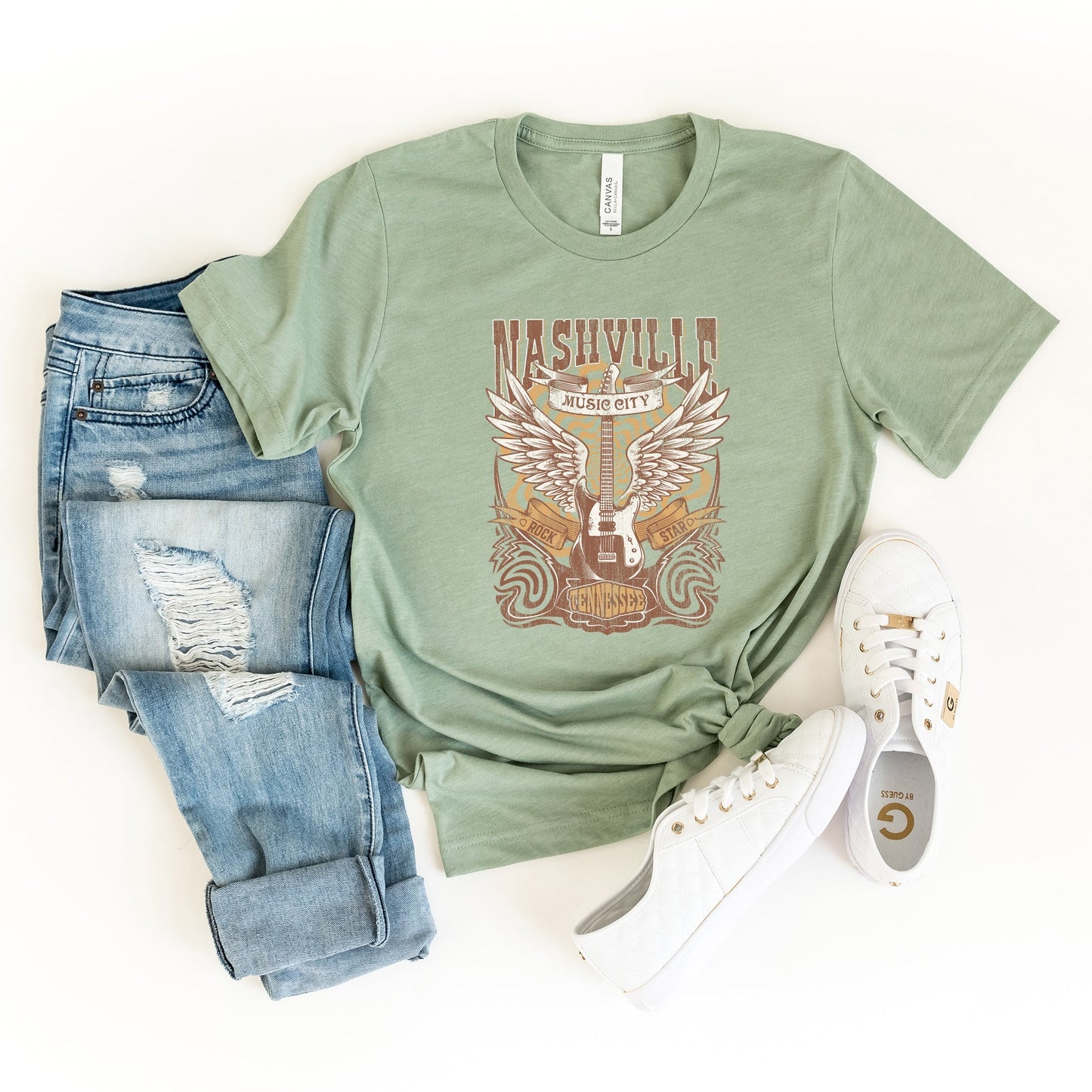 Nashville Guitar Wings | Short Sleeve Graphic Tee | Country