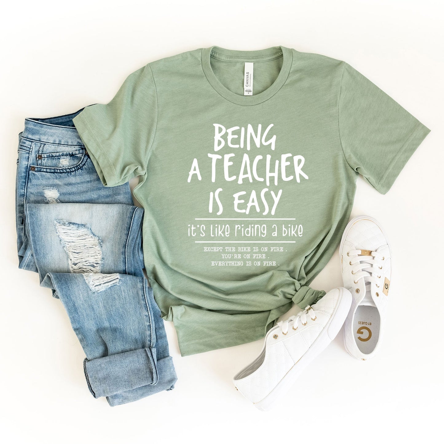 Being A Teacher Is Easy | Short Sleeve Crew Neck