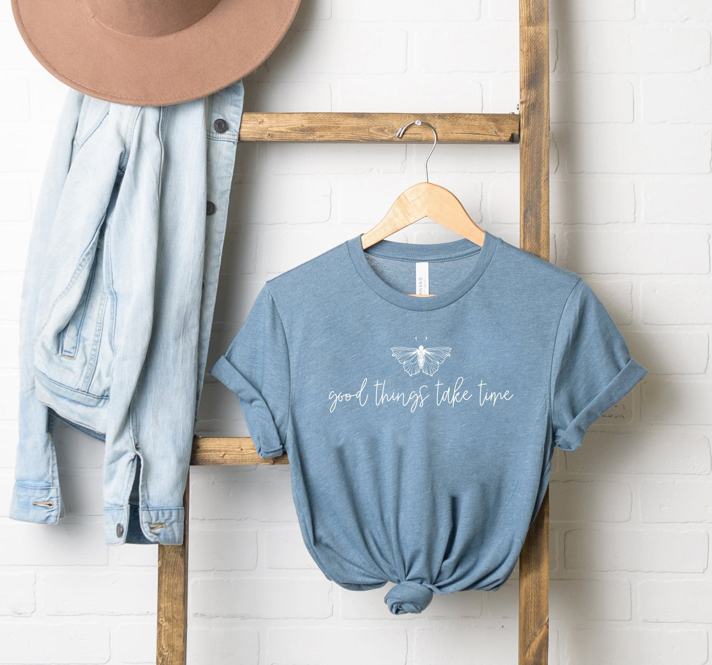 Good Things Take Time Butterfly | Short Sleeve Crew Neck